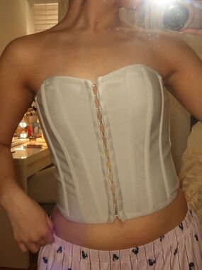 PrettyLittleThing Light Gray Corset Top